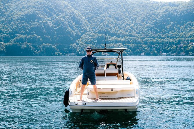 4H Private Cruise Bellagio Varenna Tender Yacht Invictus 6 Pax - Moltrasio and Laglio: passing Carate Urio and George Clooney’s Villa Oleandra