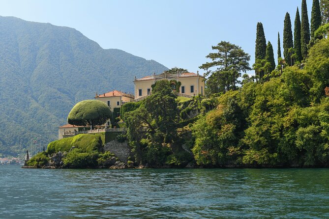 Boatparty Shared Tour on Lake Como–2 Hours of Villas, Wine & Swim - Isola Comacina: swim break plus a glass of chilled Prosecco