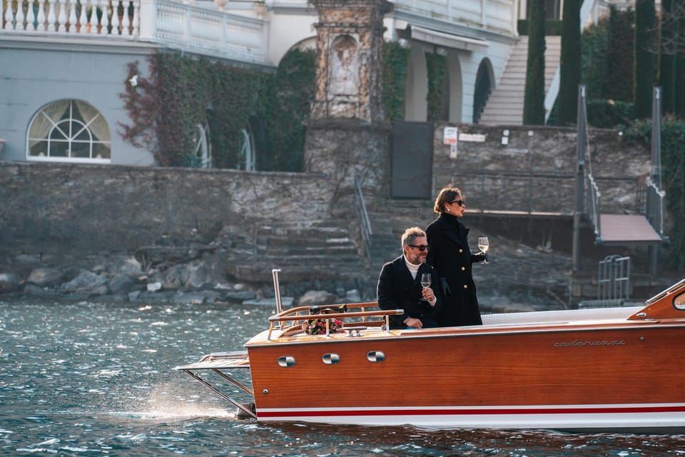 Como: Private Classic Wooden Boat Tour with Prosecco - Villa Pizzo and Villa Fontanelle: celebrity spotting with a local story layer