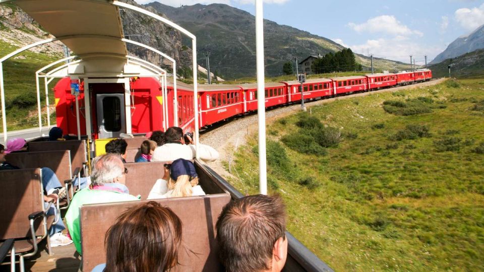 From Lake Como: Bernina Red Train Tour to St. Moritz - Tirano to St. Moritz: First-Class Panoramas on Steep Slopes