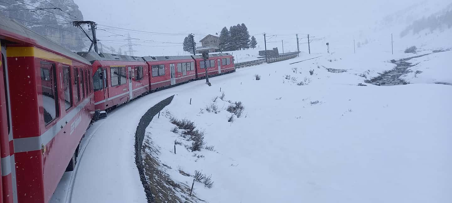 From Milan: Lake Como and Bernina Train Day Trip - The Bernina red train from St. Moritz to Tirano: the main event