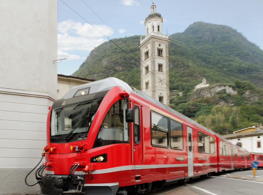 From Milan: St Moritz & Alps Day Trip with Bernina Red Train - Tirano: medieval streets, history from your guide, and market time