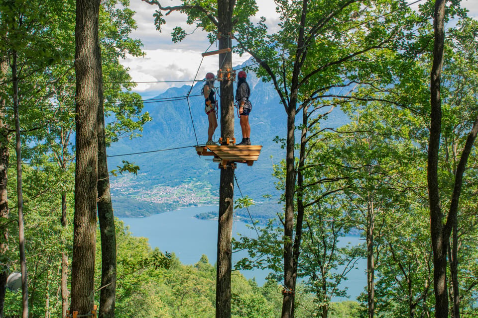 Lake Como Adventure Park Day Access - Ziplines, climbing walls, and high ropes courses: expect different kinds of effort