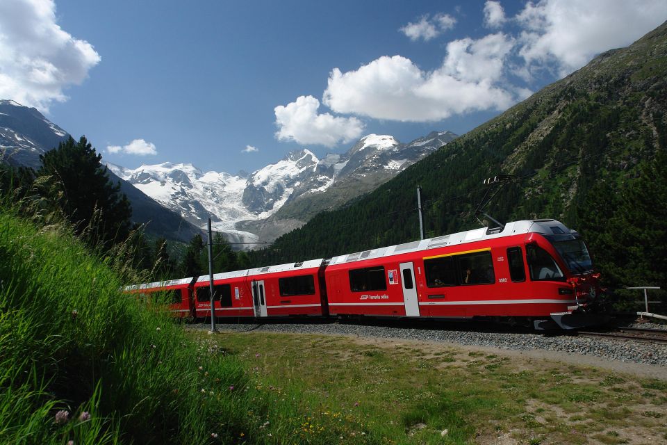 Milan: Bernina and Glacier Train Tickets & Sankt Moritz Tour - Bernina Red train: the part where the Alps show off