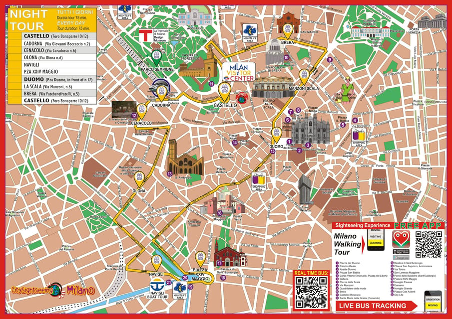 Milan: Night Tour by Bus - On-board audio: how to get the most from the multilingual guide