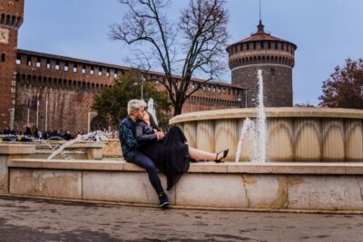 Milan: Professional Photoshoot Outside Sforza Castle - Finding Your Photographer Near Piazza Castello Fountain (No Guessing Needed)