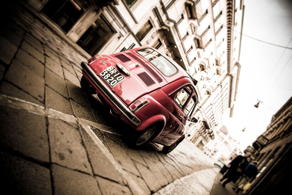 Milan: Slow Tour by Vintage Red Fiat 500 (1 hour, 1 stop) - Price and value: what $135.94 buys for up to 3